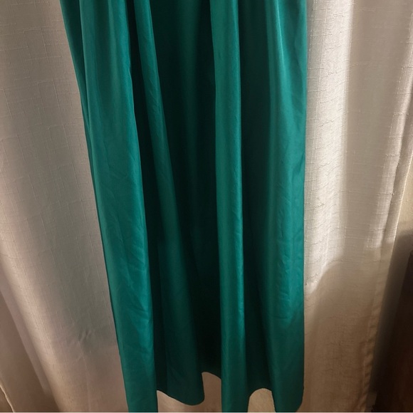 Vintage House of Bianchi Emerald Green Velvet & Taffeta Dress 80's Sweetheart - Picture 4 of 10